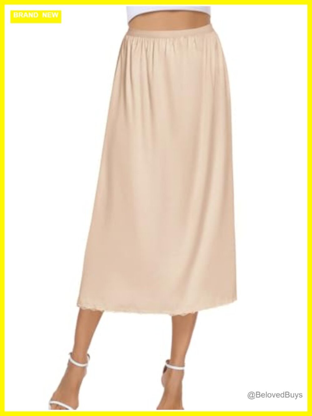 Half Slip Womens Non Cling Underskirt Lace Trim Anti Static Dress Liner for